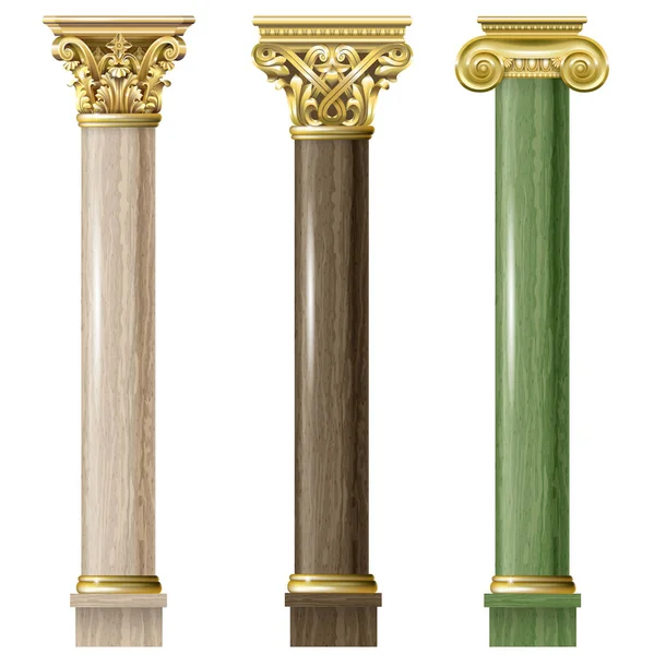 Conjunto de colunas de mármore clássico — Vetor de Stock