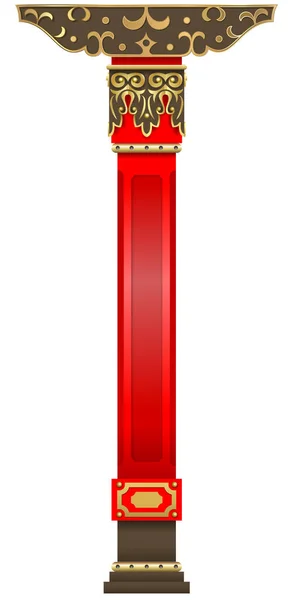 Columna roja del datsan budista — Vector de stock