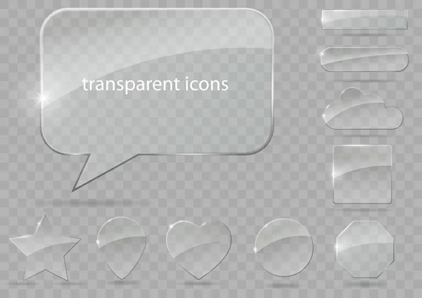 Conjunto de iconos transparentes — Archivo Imágenes Vectoriales