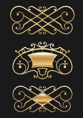 Vintage altın vignette seti