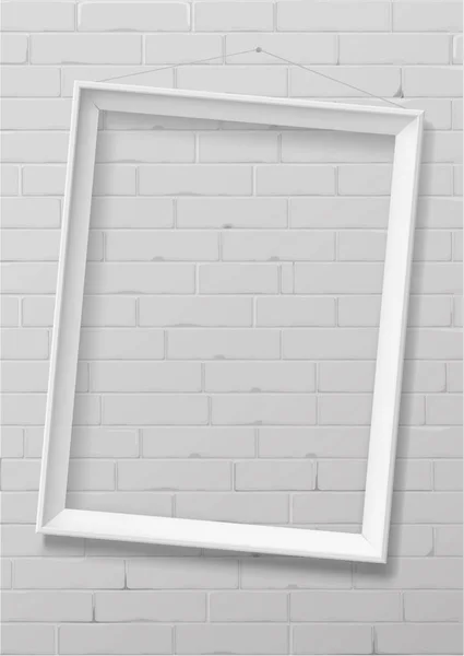 Verticale witte leeg frame van hout — Stockvector