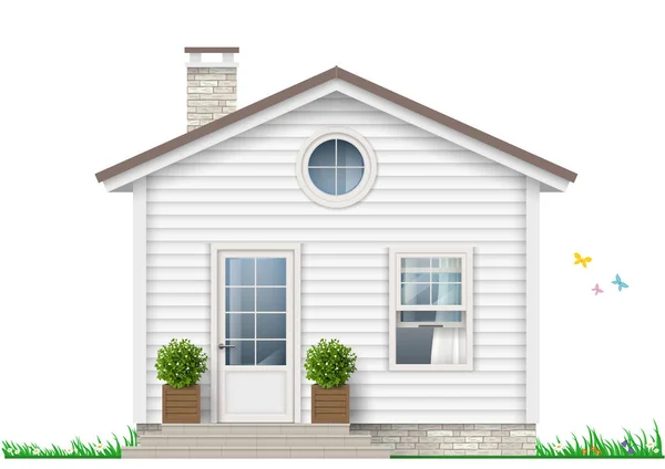 Une petite maison blanche — Image vectorielle
