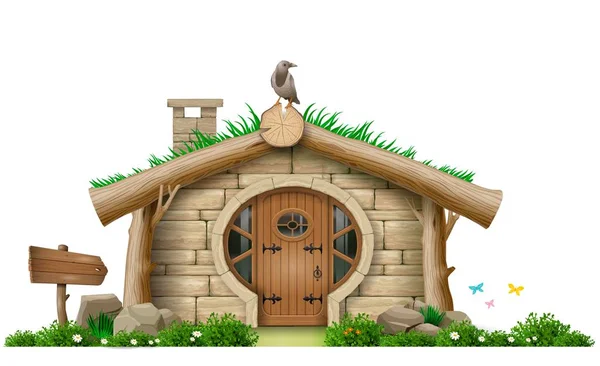 すばらしい森 gnome 小屋 — ストックベクタ