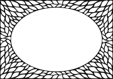 Doğal doku ile oval çerçeve
