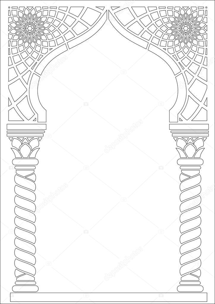 Contouring coloring of Arabic style arch