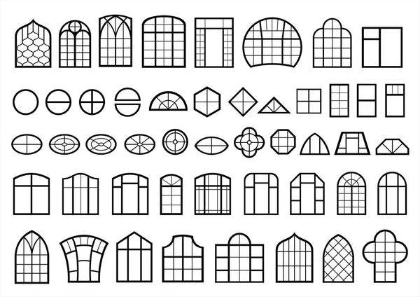 Набор классических и современных окон — стоковый вектор