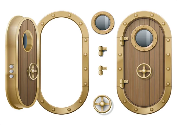 Door of the ship — Stock Vector