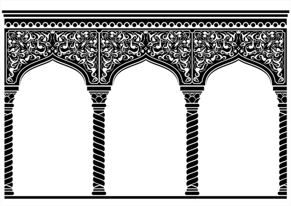 Silhouette de la façade est voûtée — Image vectorielle