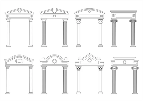 Conjunto de siluetas de arcos clásicos — Archivo Imágenes Vectoriales