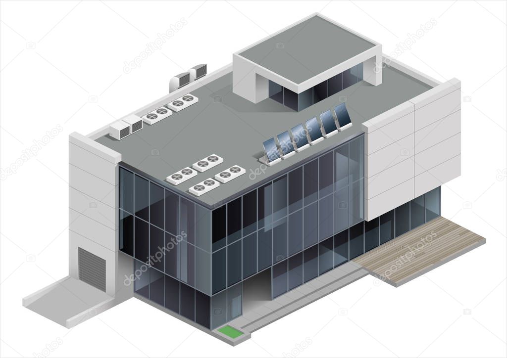 Isometric building shopping Mall