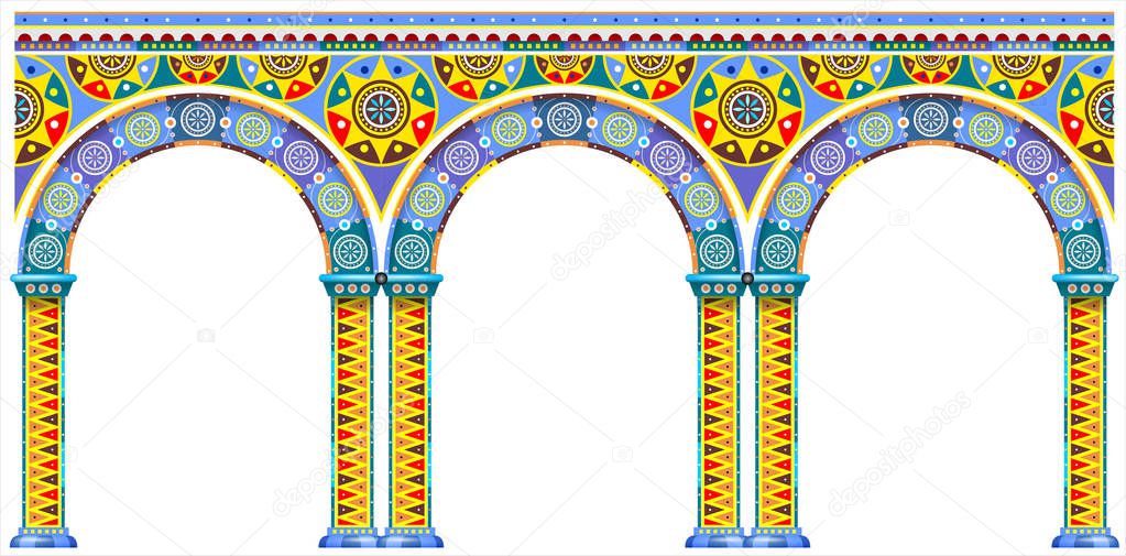 Bright arch of oriental palace