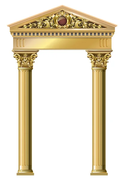 Golden vintage arch portal Baroque — Stockový vektor