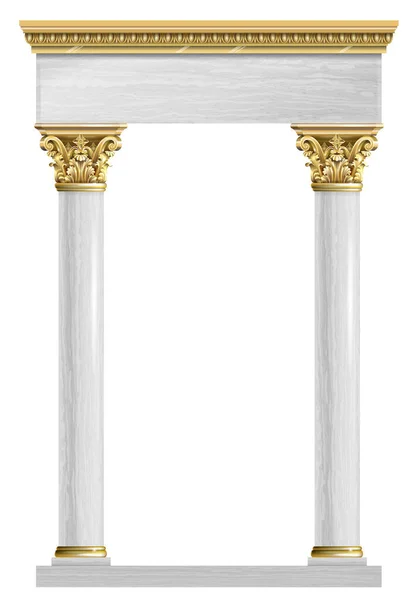 Portail voûte en marbre doré baroque — Image vectorielle