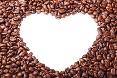 Kavrulmuş kahve çekirdekleri, gıda arka plan. Seçici odak