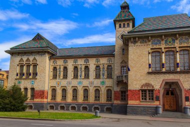 Poltava, Ukrayna - 15 Mayıs 2017: Poltava Bölge Müzesi Vasili Krichevsky sonra adında. Bina 1908 yılında inşa edilmiştir. Poltava region Ukrayna mimari stilinde ilk örneği