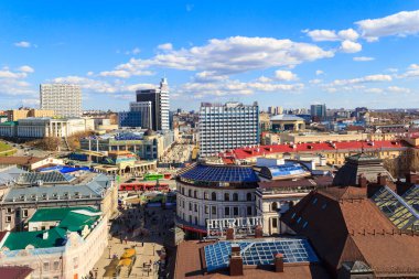 Rusya, Kazan - Apperl 26, 2017: - Vakhitovsky ilçe, yaya Bauman street ve Peterburgkskaya street şehrin tarihi, kültür ve iş Şapel görünümünü