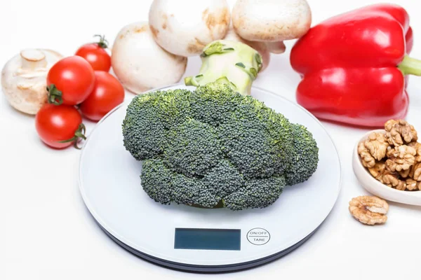 Weigh products on electronic kitchen scales and record the results