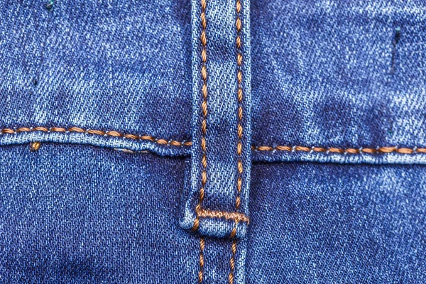 Close Beeld Van Een Levendige Blauwe Geweven Denim Jeans Met — Stockfoto