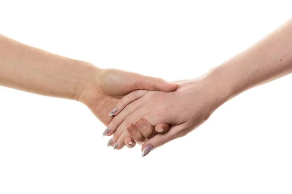 Weibliche Handfläche Weiblicher Handfläche Isoliert Auf Weißem Hintergrund Kopierraum Das — Stockfoto