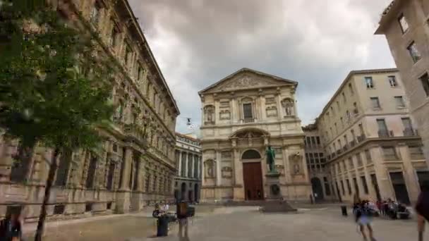 Zatłoczonej ulicy walking panorama — Wideo stockowe