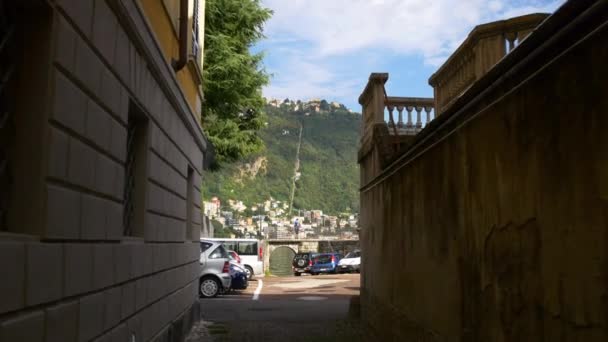 Sommer tag como lake bay street walking panorama 4k italien — Stockvideo