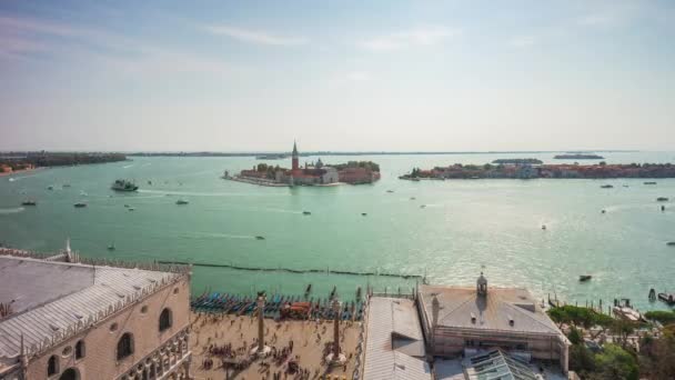 Vista aérea del monumento panorámico de Venecia — Vídeos de Stock