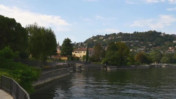 Como Stadt am Rande des Sees — Stockvideo