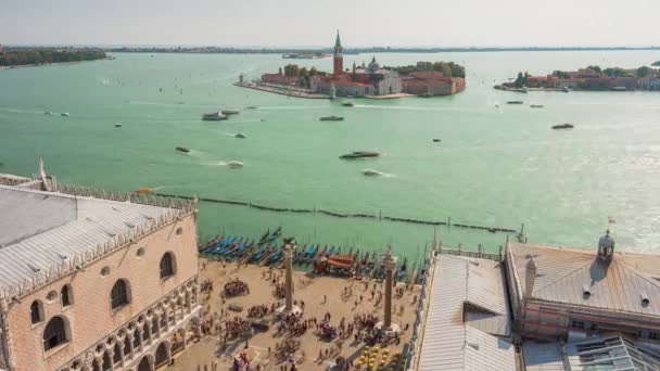 Vista aérea del monumento panorámico de Venecia — Vídeos de Stock