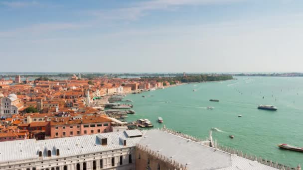 Vista aérea del monumento panorámico de Venecia — Vídeo de stock