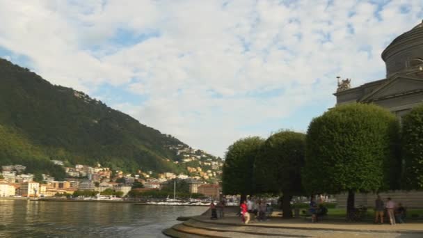 Como Stadt am Rande des Sees — Stockvideo