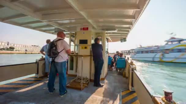 ヴェネツィア 1 日フェリー乗客の道旅行パノラマ 4 k 時間経過イタリア — ストック動画