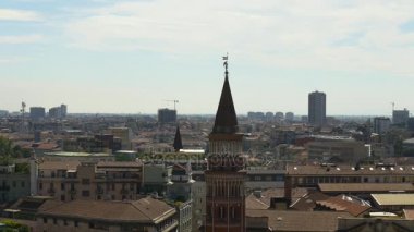 Milan cityscape downtown panorama 4k