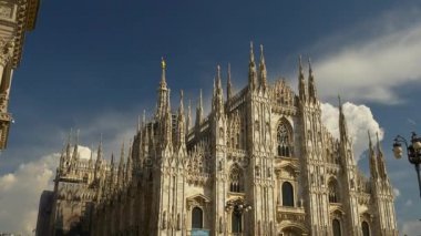 İtalya yaz ışık milan şehir ünlü duomo cathedral açık panorama 4k