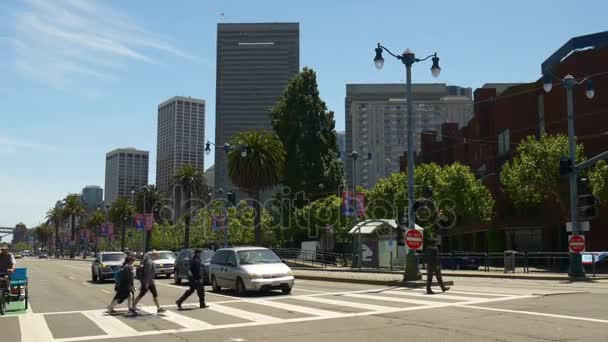 붐비는 샌 프란 시스 코 거리 — 비디오