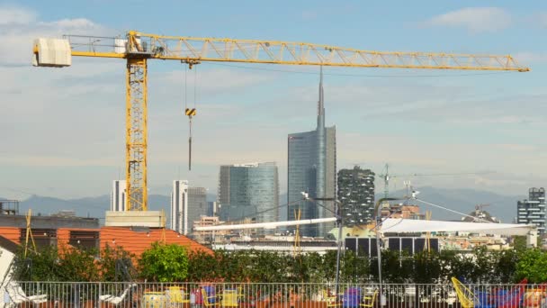 Milan cityscape downtown panorama 4k — Stok video