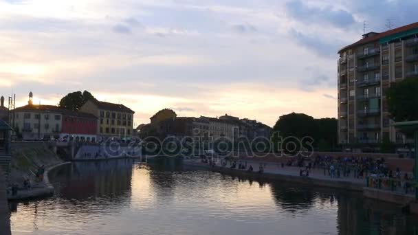 Canal de navigli lombardi — Vídeo de Stock