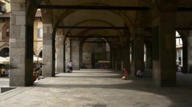 İtalya gün zaman milan şehir mercanti sokak palazzo della ragione hall panorama 4k