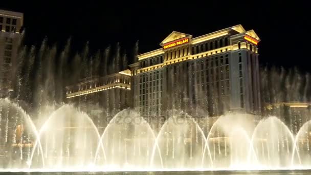 Bellagio hotel i taniec fontanny — Wideo stockowe