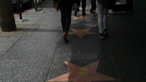 Hollywood Boulevard chodníku slávy — Stock video