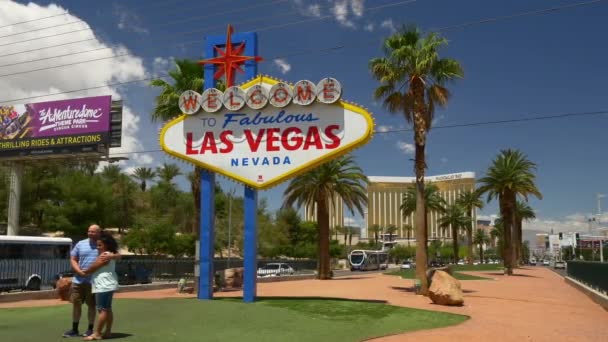 Välkommen till Las Vegas skylt — Stockvideo