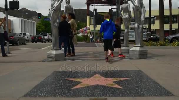 Hollywood Boulevard chodníku slávy — Stock video