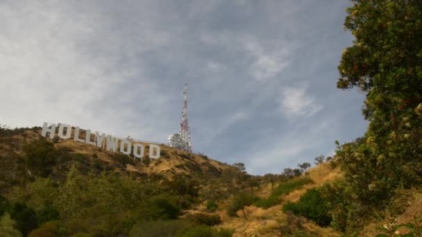 Aerial View of Entertainment Symbol Holywood Sign — Stock Video