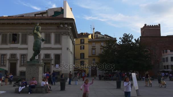 San lorenzo maggiore čtvercové panorama — Stock video