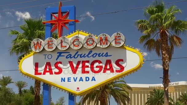 Bienvenido a las vegas signo — Vídeos de Stock