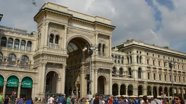 İtalya gün zaman victor emmanuel II anıtı Galeri katedral Meydanı Panoraması 4k — Stok video
