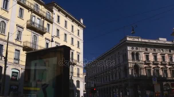 Milan city street view 4k — Stock Video