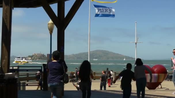 Pier 39 turistlere — Stok video