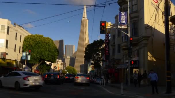 Gedrängte Straßen in San Francisco — Stockvideo