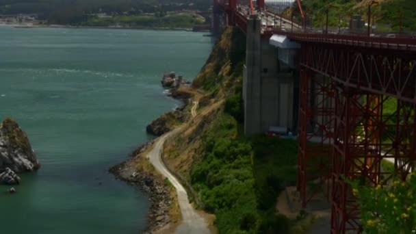 View on Golden Gate bridge — Stock Video