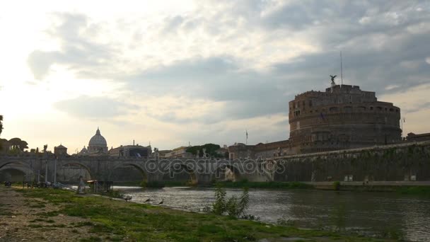 Antenowe twierdzy Castel Sant angelo — Wideo stockowe